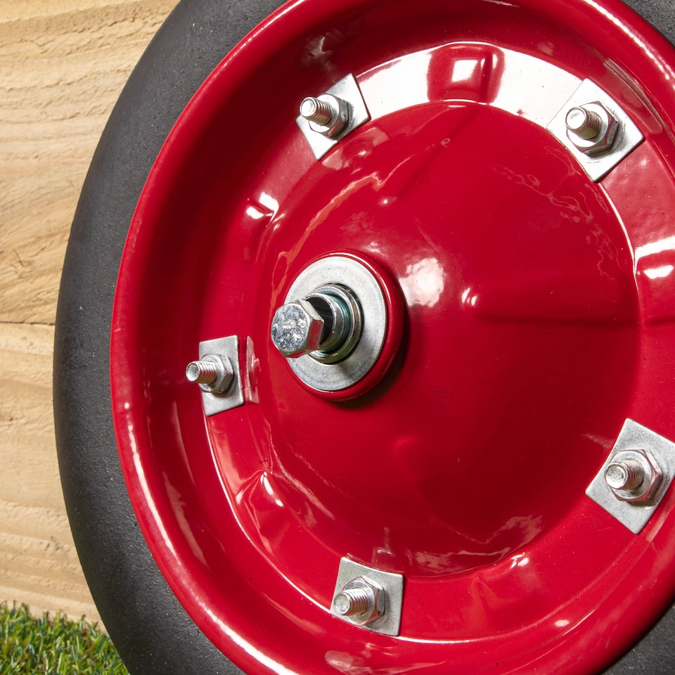 image 1 of Replacement 13" x 3" Puncture Proof / Solid Wheelbarrow Wheel With Axle