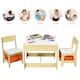 image 9 of COSTWAY Kids Table Chair Set with Double Storage Box Cream