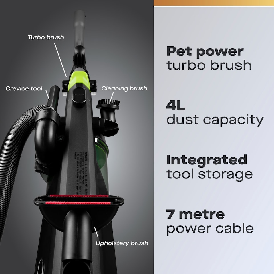 image 1 of Daewoo Tornado F2 Bagless Upright Vacuum Cleaner 400W 4L Pet Turbo Brush 7m