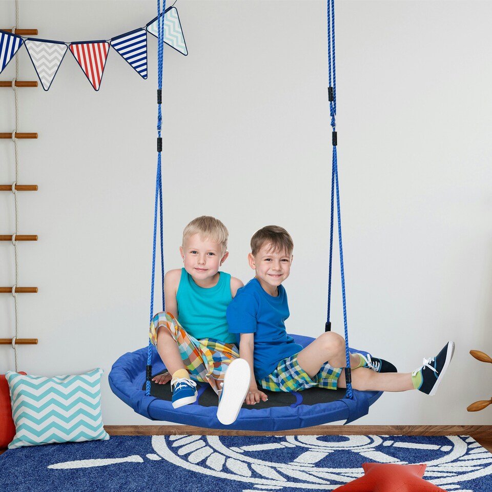 image 1 of HOMCOM Round Swing Kids Game Spin Rope Playground Steel φ100cm Playroom