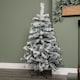 image 1 of 4ft (1.2m) Snow Flocked Artificial Christmas Tree with Green Metal Stand and 177 Tips