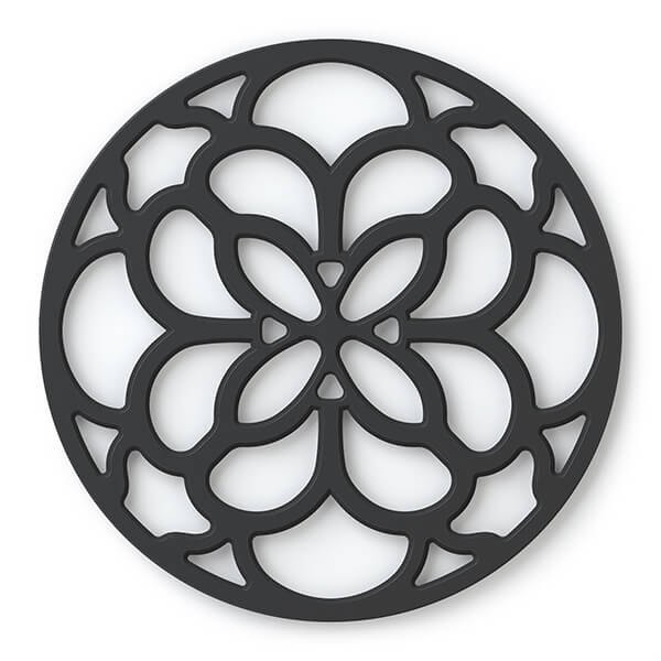 Zeal Silicone Heritage Circular Hot Mat Trivet, 20cm in Black