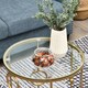 image 8 of HOMCOM Set of 2 Nesting Coffee Table, Side Tables with Glass Top, Gold Tone Gold