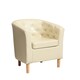 image 1 of Lodi Studded Back PU Tub Chair with Dark and Light Legs - Cream