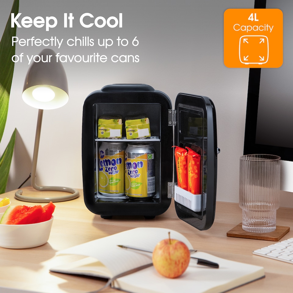 image 1 of Abode Retro 4L Mini Cooler and Warmer Black A4CLR201B