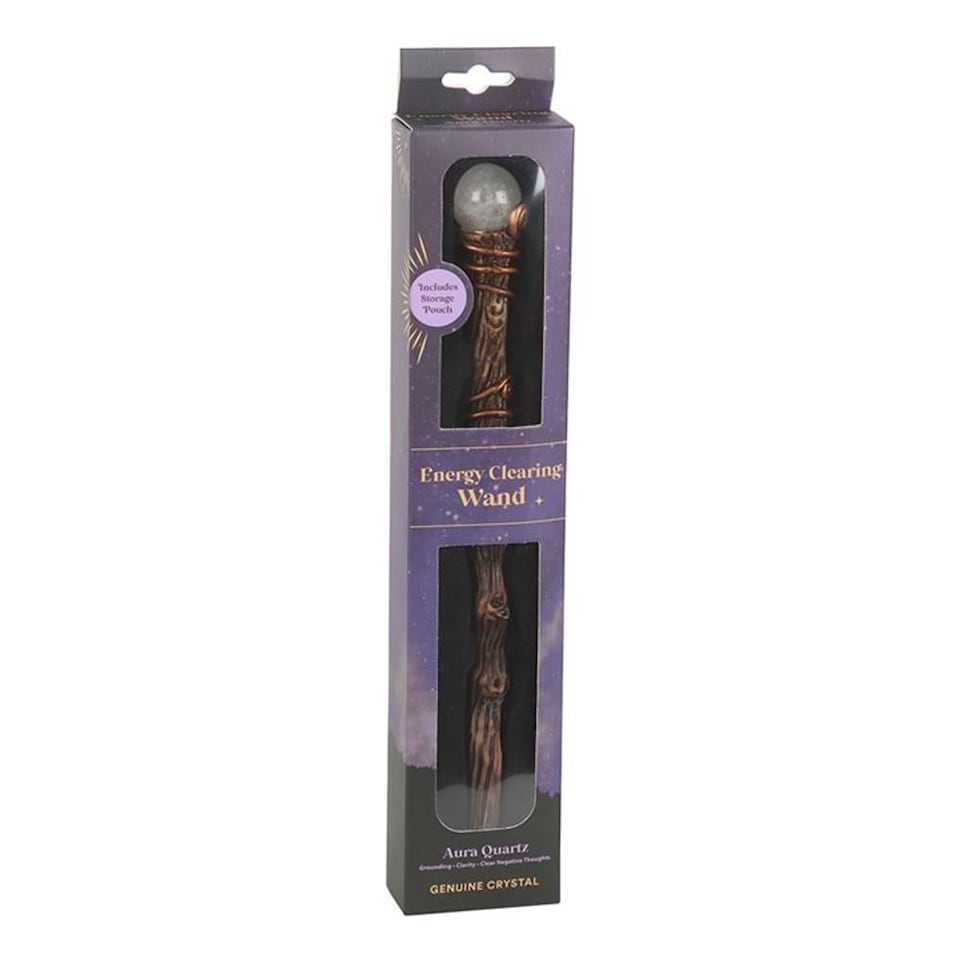 image 1 of Something Different Energy Clearing Aura Quartz Crystal Wand | Brown | Brown/White | One Size | 1