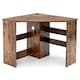 image 6 of COSTWAY Corner Desk Computer Table Workstation w/ Shelves Brown Brown