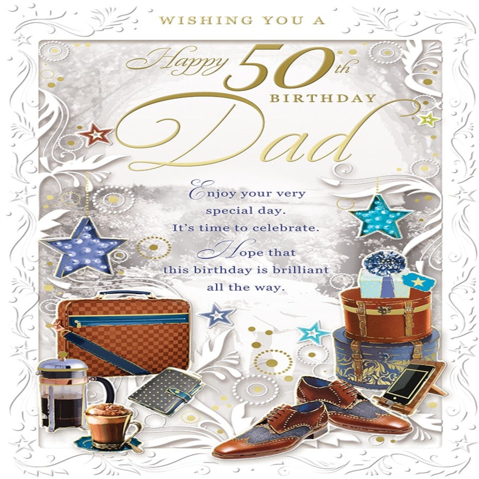 image 1 of Happy 50th Birthday Dad Opacity Card