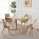 image 8 of Set of 2 Scandinavian Dining Chairs with Leather Cushions Solid Wood Legs Bronze | Vanilla