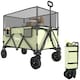 image 1 of Outsunny 180L Folding Garden Trolley Wagon Cart w/ Extendable Side Walls, Black