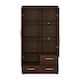 image 2 of Imperial 2 Door 3 Drawer Glazed Display Cabinet in Dark Mahogany Melamine