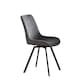 image 1 of Set of 2 Caino Swivel Seat Fabric Dining Chairs - Dark Grey