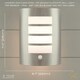 image 4 of Modern Outdoor IP44 Stainless Steel Flush Wall Lamp Fitting with PIR Sensor