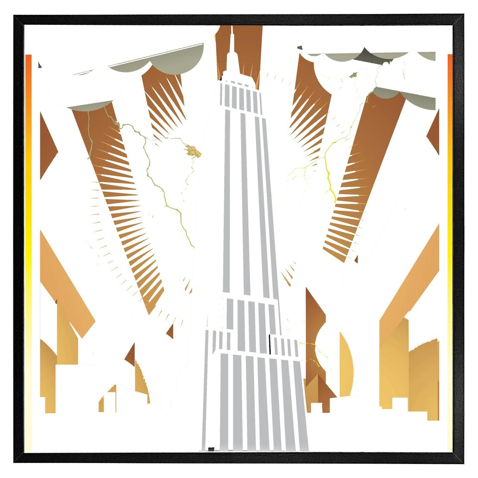 image 1 of Art deco skyscraper (Picture Frame) Grey | XL