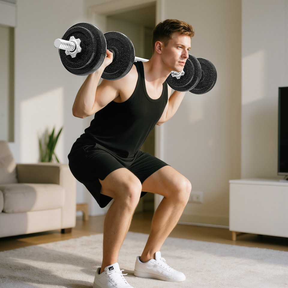 image 1 of SPORTNOW 2-in-1 Adjustable Dumbbells Set, 20kg Weights Dumbbells Set with Non-Slip Grip for Strength Training, Weight Lifting, Bodybuilding, Home Gym Workout Equipment for Men & Women | Grey | Standard