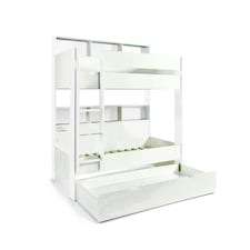 Oliver White Storage Bunk Bed And Noah Memory Foam Mattresses