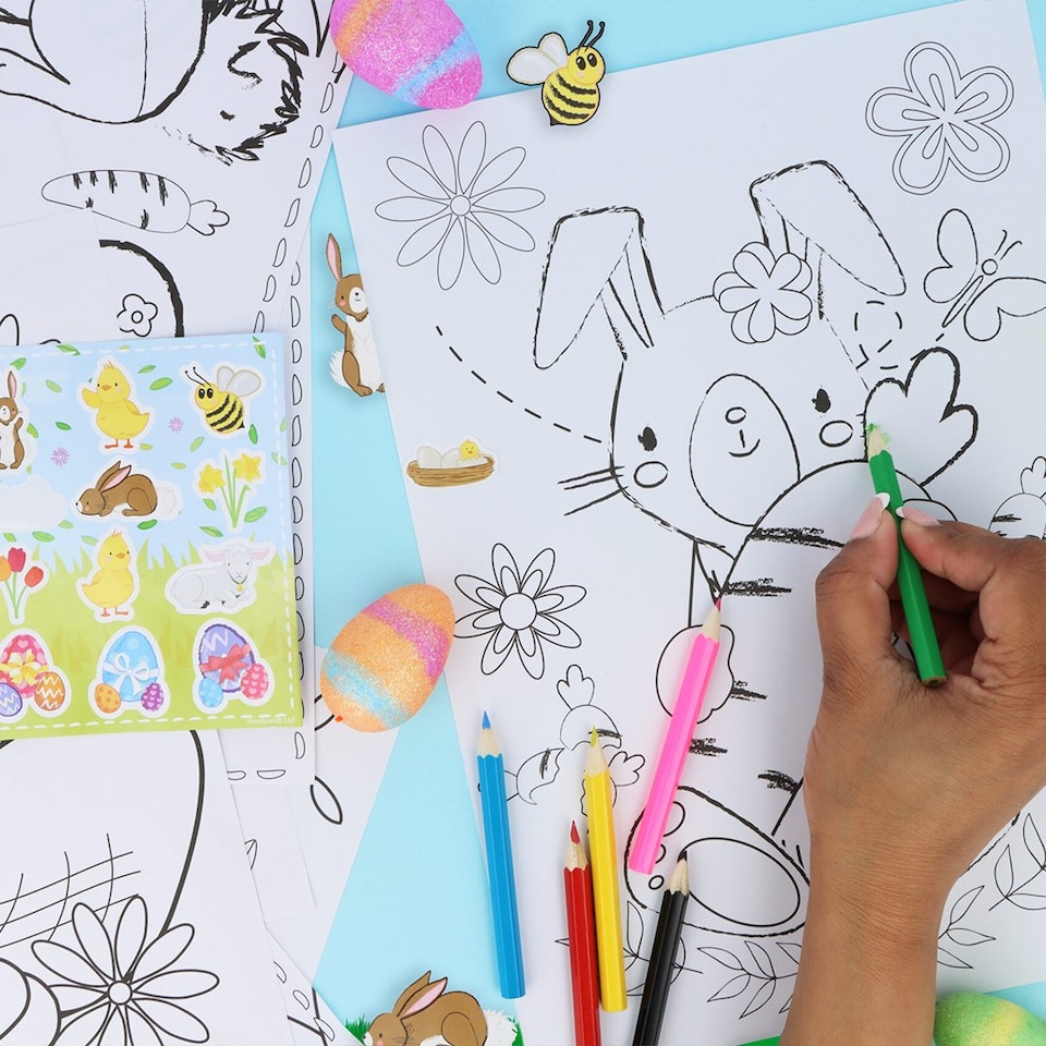 image 1 of Easter Colouring Set with Stickers