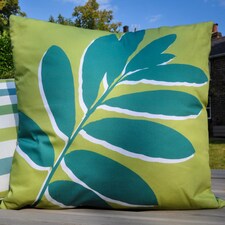 Fusion Leaf Print Cushion Cover Green