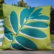 image 1 of Fusion Leaf Print Cushion Cover Green