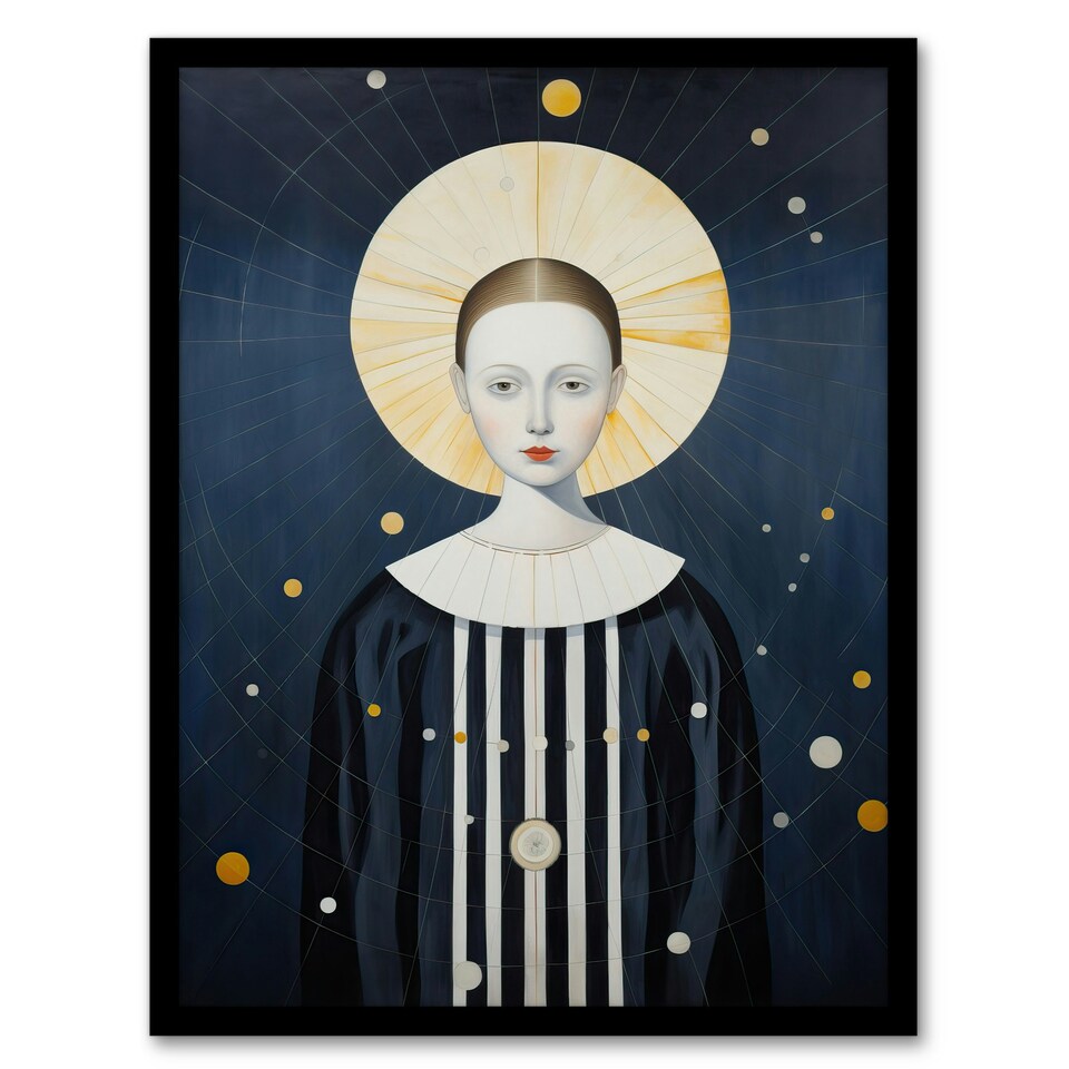 image 1 of Divine Feminine Cosmic Order Angel Home Decor Black Framed Wall Art Print A4