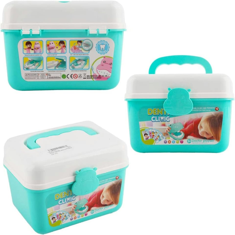 image 1 of Kids 2-in-1 Doctor & Dentist Role Play Set – 30 Pieces with Carry Case (blue)