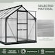 image 4 of Outsunny 6x10ft Walk-In Polycarbonate Greenhouse Plant Grow Aluminium