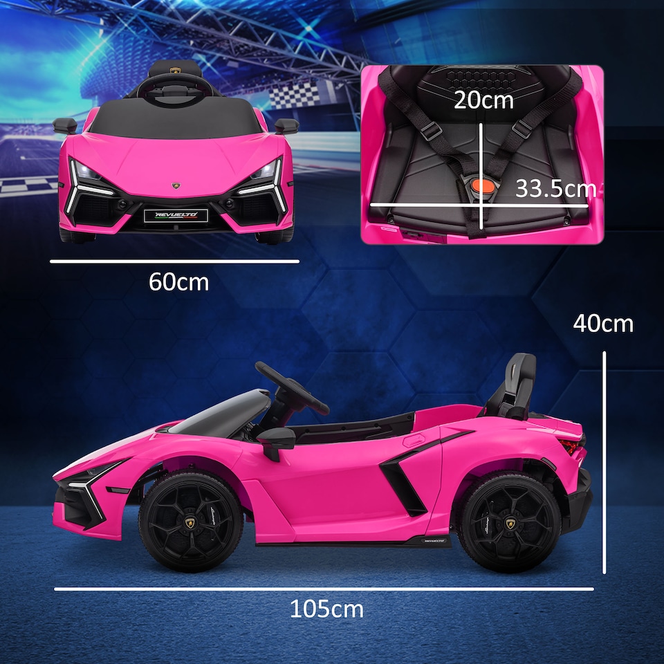 image 1 of AIYAPLAY Lamborghini Revuelto Licensed Ride On Car, with Suspension, Pink