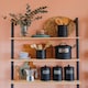 image 4 of Black Coffee, Tea, And Sugar Jar Set - 22 cm (H) x 11 cm (Dia)