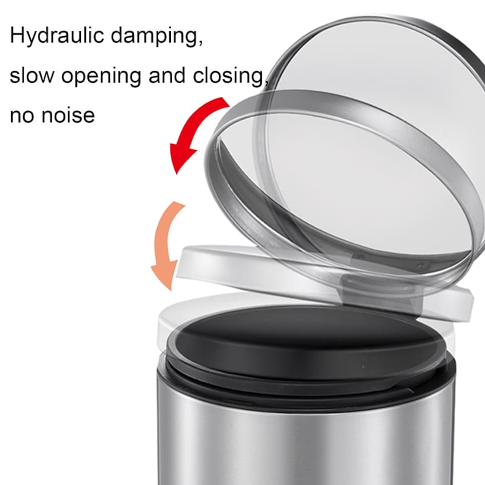 image 1 of Silver Metal Wastebin 5L