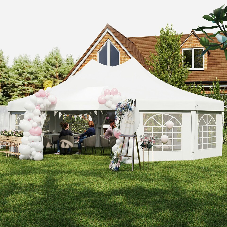 image 1 of Outsunny 10 Sides Heavy Duty Tent Gazebo Outdoor Party Wedding Event Marquee