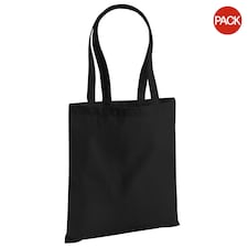 Westford Mill EarthAware Organic Bag For Life (10 Litres) (Pack of 2) - Black - One Size Black