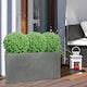 image 8 of Grey Light Concrete Trough Garden Planter H30 L65 W19 cm, 37 ltrs Cap.