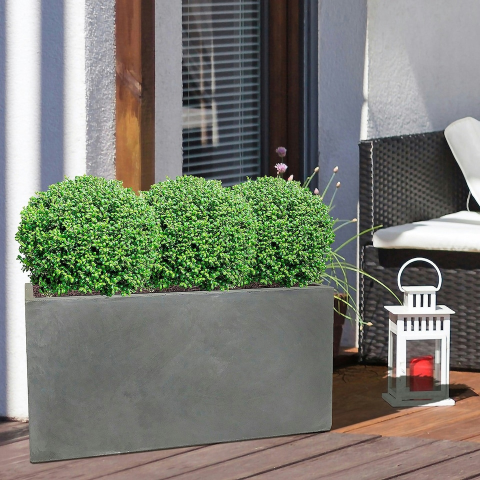 image 1 of Grey Light Concrete Trough Garden Planter H30 L65 W19 cm, 37 ltrs Cap.