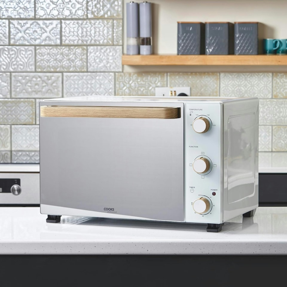 image 1 of Cooks Professional Mini Oven | 34 Litre | 3 Cooking Functions | Powerful 1500W | White Nordic