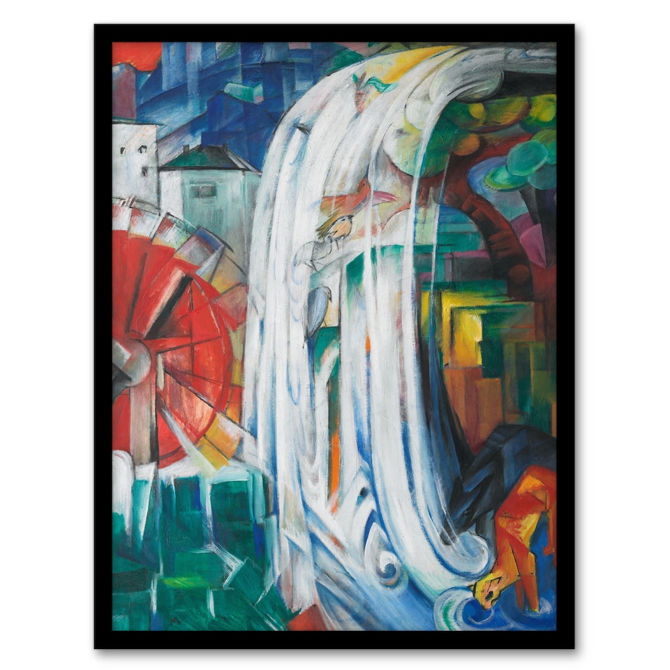 image 1 of Franz Marc Framed Wall Art The Bewitched Mill Colourful Painting Home Décor