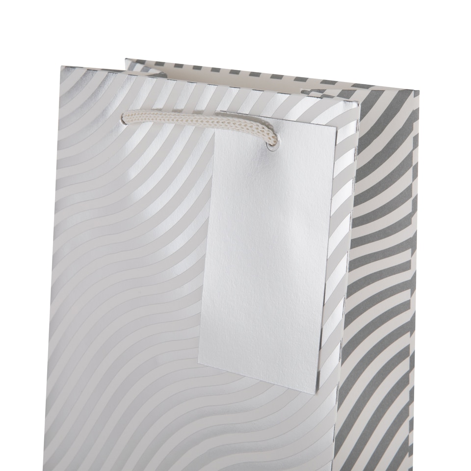image 1 of Hallmark Pack Of 3 Bottle Bags - Silver Waves