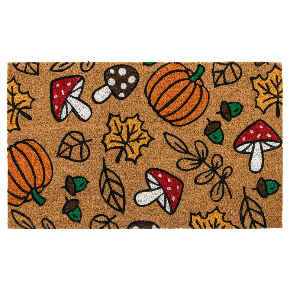 image 1 of JVL Latex Backed Coir Entrance Doormat 45x75cm - Autumn