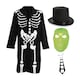 image 1 of Skeleton Costume - with Glow Mask & Top Hat | Multi | L
