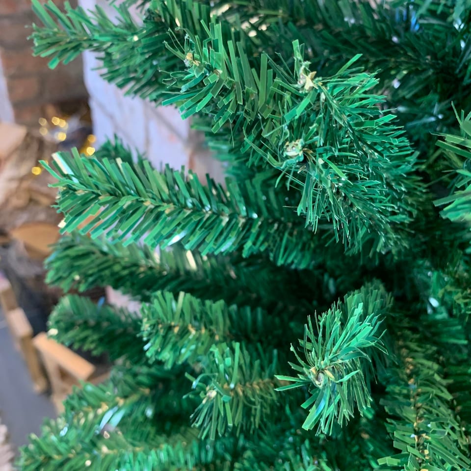 image 1 of 5ft (1.5m) Pencil Style Slim Artificial Christmas Tree in Plain Green