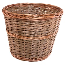 Large Somerset Round Wicker Waste Paper Bin | Brown | Brown | L