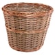 image 1 of Large Somerset Round Wicker Waste Paper Bin | Brown | Brown | L