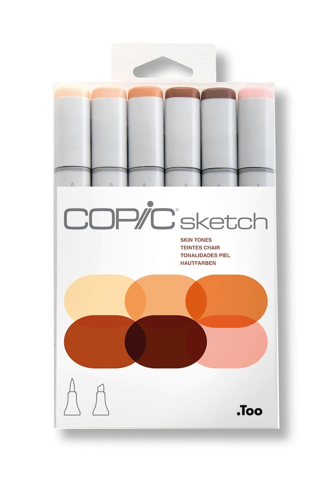 image 1 of Copic Sketch Marker Pen, Skin Tones, Set of 6
