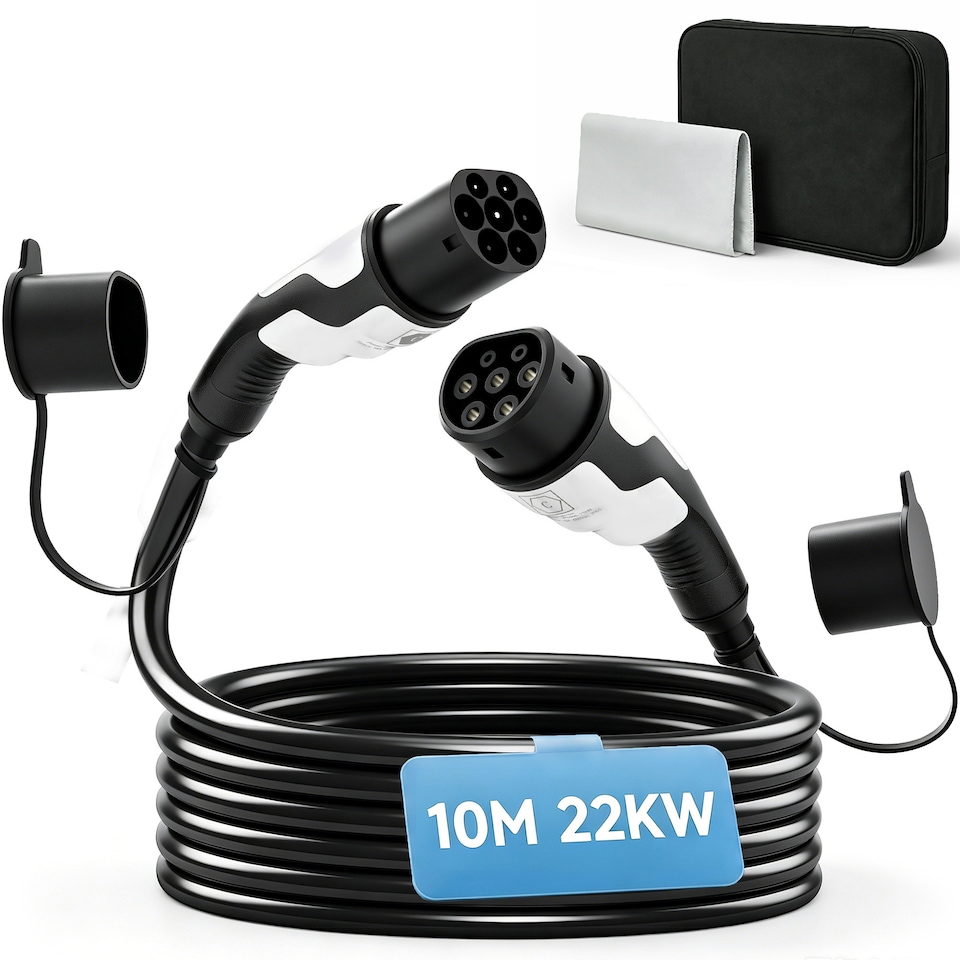 image 1 of HOMCOM Type 2 EV Charging Cable, 22kW, 32A, Mode 3, 3-Phase, 10m