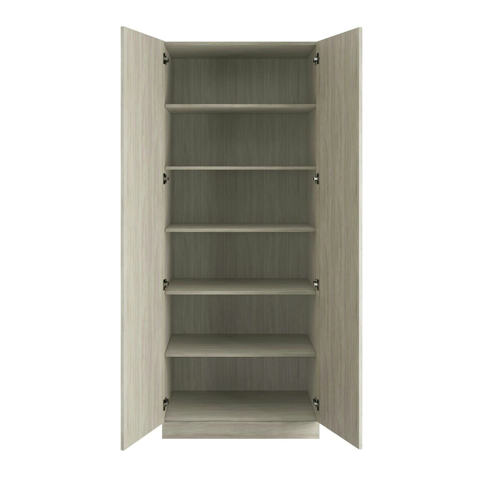 image 1 of Shaker Urban Oak Double Wardrobe with Shelves Brown