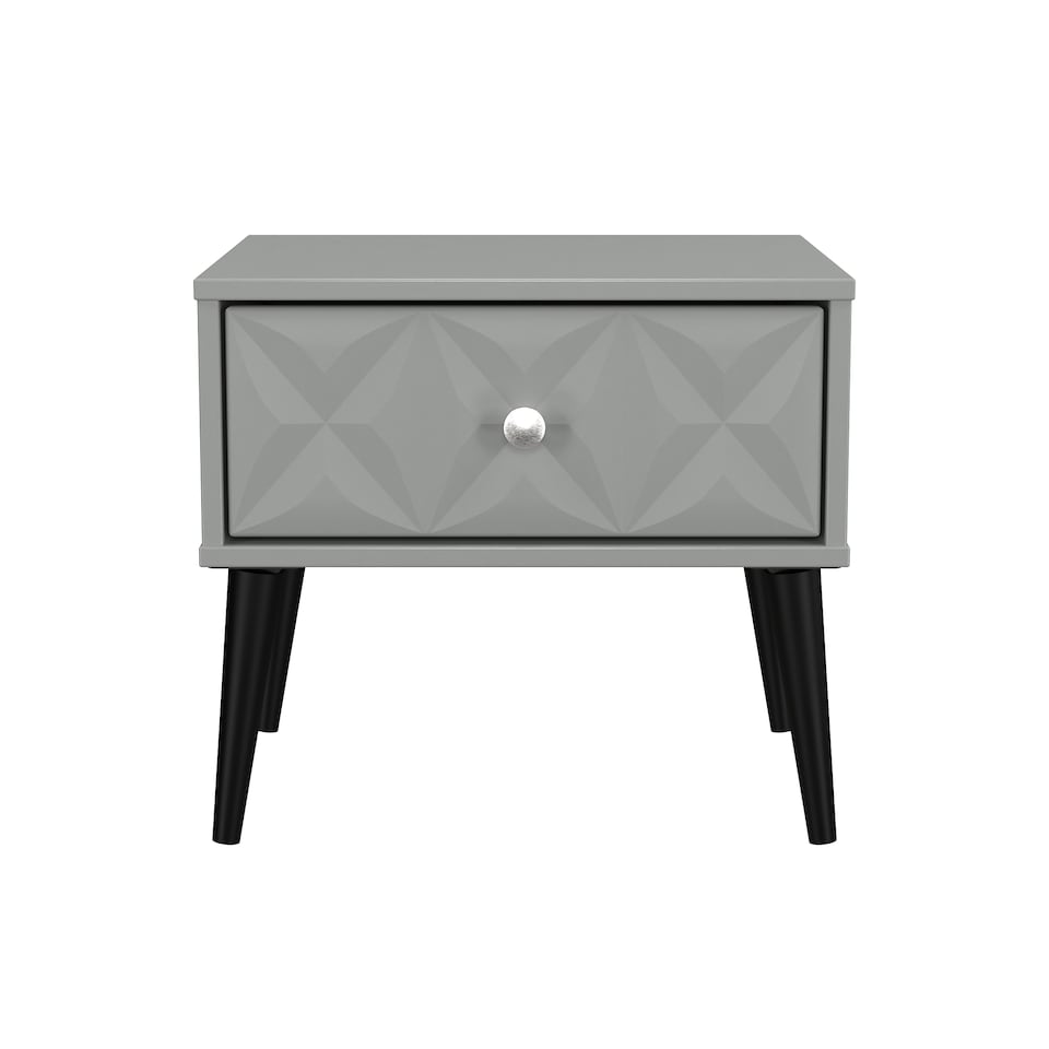 image 1 of Toledo 1 Drawer Bedside Table in Dusk Grey (Ready Assembled) | Grey | Dusk Grey