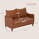 image 7 of HOMCOM Two-Seater Sofa, Modern Small Sofa with Solid Wood Legs, Brown | Brown