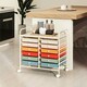 image 5 of COSTWAY 12 Drawers Utility Cart Storage Rolling Macaron
