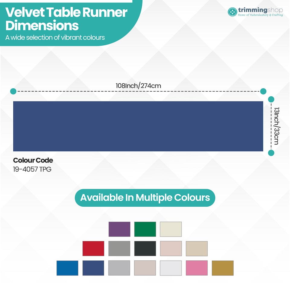 image 1 of Crushed Velvet Table Runner, Glitz Table Runners - 33 x 274cm