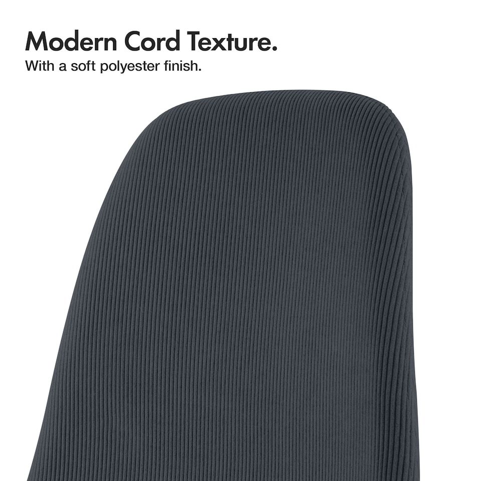 image 1 of VonHaus Cavell Cord Textured Charcoal Blue Dining Chairs | Blue | Charcoal Blue | One Size | 6