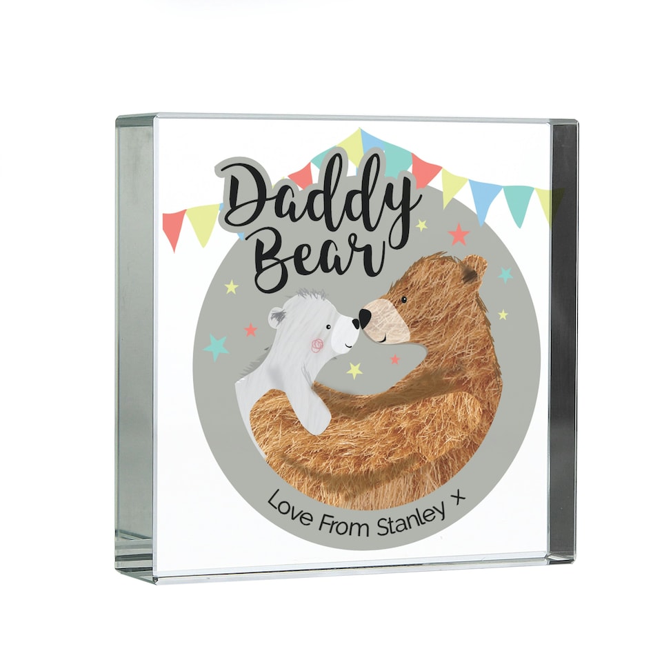 image 1 of Personalised Daddy Bear Crystal Token Clear | One Size